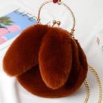 Cute Winter Faux Fur Crossbody Bag – Plush Rabbit Ear Shoulder Bag for Women