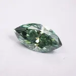 VVS1 Moissanite Beads: Natural blue-green marquise bead
