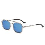 Metal Frame Polygonal Sunglasses – Fashionable Double Bridge Design for Men and Women, Luxury Outdoor Driving Eyewear!
