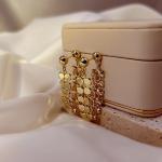 "2023 Fashion Shiny Gold Geometric Tassel Earrings for Women – Chic, Stylish, and Exquisite Jewelry"