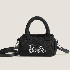 Fashion Pillow Barbie Bag, Kawaii Cylindrical Handbag, Pink & Black Women’s Gift.
