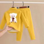 Children's Winter Fleece Cotton Pajama Set, Warm Casual Two-Piece for Kids.