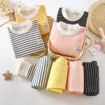 Striped Plush Pajama Set for Kids (0-5) – Warm Autumn/Winter Clothing.