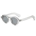 SO&EI Retro Round Polarized Sunglasses, UV400, Rivet Decoration, Leopard Design.