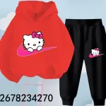 2024 Hello Kitty Hoodie Set for Kids (4-14) – Sweatshirt & Trousers.