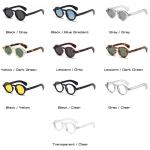 SO&EI Retro Round Polarized Sunglasses, UV400, Rivet Decoration, Leopard Design.