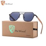 Hu Wood Metal Sunglasses – Stylish Black Polarized Sunglasses for Men and Women, High-Quality Fashion, Ideal for Driving (Model GR9002).