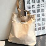 Women’s Canvas Tote Bag – Large Capacity, Sewing Thread Design, Practical Commuter Handbag