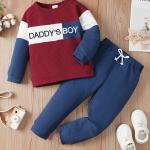 Winter Newborn Baby Boy Long Sleeve Knitted Waffle Letter Top – Soft & Casual.