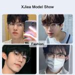 XJiea 2024 Photochromic Anti-Blue Light Glasses – Stylish Semi-Rimless Eyewear for Men and Women, Ideal for Office & Computer Use!