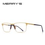 MERRYS DESIGN Men's Reading Glasses – Titanium Alloy Frame, Anti-Blue Light, CR-39 Aspheric Lenses (Model S2170FLH).