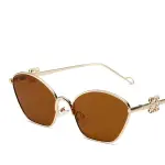 2024 Cat Eye Sunglasses – Small Frame, Metal Design with Chinese Knot Decoration, Trendy for Men and Women.