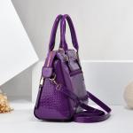 Luxurious Crocodile Embossed Tote Handbag – Spacious Crossbody Satchel, Solid Color Design