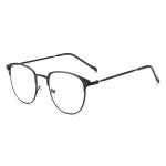 2021 Fashion Unisex Square Eyeglasses – Metal Frame, Stylish Black Eyebrow Design, Perfect for Parties and Everyday Wear!