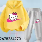 2024 Hello Kitty Hoodie Set for Kids (4-14) – Sweatshirt & Trousers.