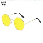 Fashion Retro Metal Octagon Sunglasses – Vintage Luxury Polygon Frames for Men and Women.