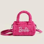 Fashion Pillow Barbie Bag, Kawaii Cylindrical Handbag, Pink & Black Women’s Gift.