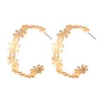 "Bohemian Golden Flower C-Shaped Drop Earrings