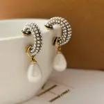 vTrendy Teardrop Simulated Pearl Earring