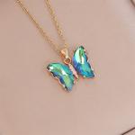 Crystal Butterfly Necklace: Luxury colorful butterfly charm