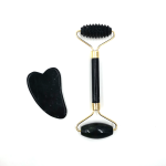 Obsidian Jade Roller & Gouache Scraper - Natural facial massager for skin care, body lifting, and beauty.