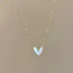 "Minimalist PVD Gold-Plated Shell Heart Necklace for Women – Classic Wedding & Party Jewelry"
