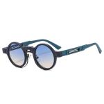 SO&EI New Small Round Sunglasses Retro Punk Gradient Shades UV400 Women Men Fashion Sun Glasses