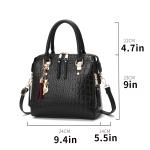 Luxurious Crocodile Embossed Tote Handbag – Spacious Crossbody Satchel, Solid Color Design