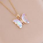 Crystal Butterfly Necklace: Luxury colorful butterfly charm