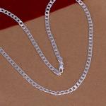 925 Sterling Silver 4mm Chain Necklace (16-30 inches) – Luxury, stylish, and charming necklace for men and women.