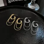 LATS Temperament Metal Tassel Geometric Earrings