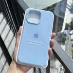 Original Apple Soft Liquid Silicone Phone Case for iPhone 16 Plus 15 14 Pro Max Shockproof Protect Full Logo Solid Candy Cover