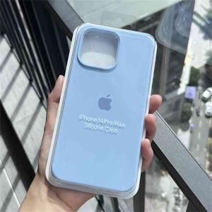 Original Apple Soft Liquid Silicone Phone Case for iPhone 16 Plus 15 14 Pro Max Shockproof Protect Full Logo Solid Candy Cover