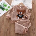 "Baby Boys & Girls 3PCS Fleece Hoodie Set – Warm Toddler Outerwear with Tops & Pants"