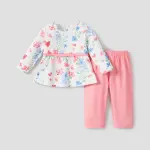 PatPat 2PC Baby Girl Pajama Set – Soft, Comfortable, Casual & Basic Style.