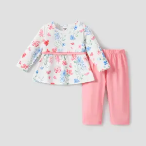 PatPat 2PC Baby Girl Pajama Set – Soft, Comfortable, Casual & Basic Style.