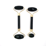 Obsidian Jade Roller & Gouache Scraper - Natural facial massager for skin care, body lifting, and beauty.