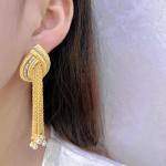 Fashion Simulated Pearl Tassel Earrings – Elegant Temperament Design for Women, Perfect Gift and Ear Accessories.
