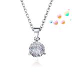 Titanium Steel Crown Love Necklace – Sparkling Rhinestone Design, Simple and Elegant Wedding Pendant for Ladies.