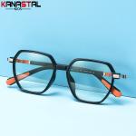 Kids Fashion Glasses, Blue Light Blocking, TR90 Metal Polygon Eyeglasses, Custom Myopia Frames.