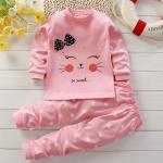 Cotton Baby Girl Clothing Set – Winter & Spring Pajamas, 0-5 Years, Cartoon Casual.