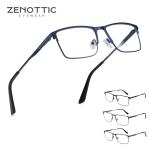 ZENOTTIC 2024 Men’s Titanium Alloy Optical Glasses – Ultralight Square Metal Frame, Fashionable Non-Prescription Eyewear.