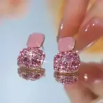 "Elegant Brown Zircon Earrings