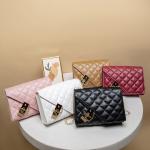 "2023 New Flap Crossbody Bag: Small square, plaid PU leather, designer handbag with chain strap for women."