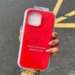 Original Apple Soft Liquid Silicone Phone Case for iPhone 16 Plus 15 14 Pro Max Shockproof Protect Full Logo Solid Candy Cover