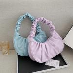 "Fashion Pleated Cloud Bag: PU leather, stylish armpit bag for shopping and casual use."