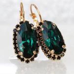 Green Water Drop CZ Earrings: Elegant cubic zirconia earrings, perfect for weddings and luxury events.