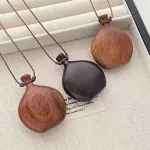 "ATS Cute Brown & Black Wood Flagon Pendant Necklace