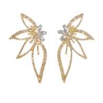 Exaggerated Zircon Butterfly Wings Earrings – Luxury Stud Design for Women, Perfect for Parties.