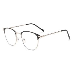2021 Fashion Unisex Square Eyeglasses – Metal Frame, Stylish Black Eyebrow Design, Perfect for Parties and Everyday Wear!